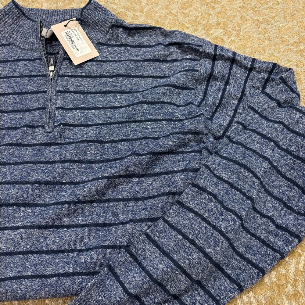 NWT Peter Millar XL Striped Sweater 1/4 zip